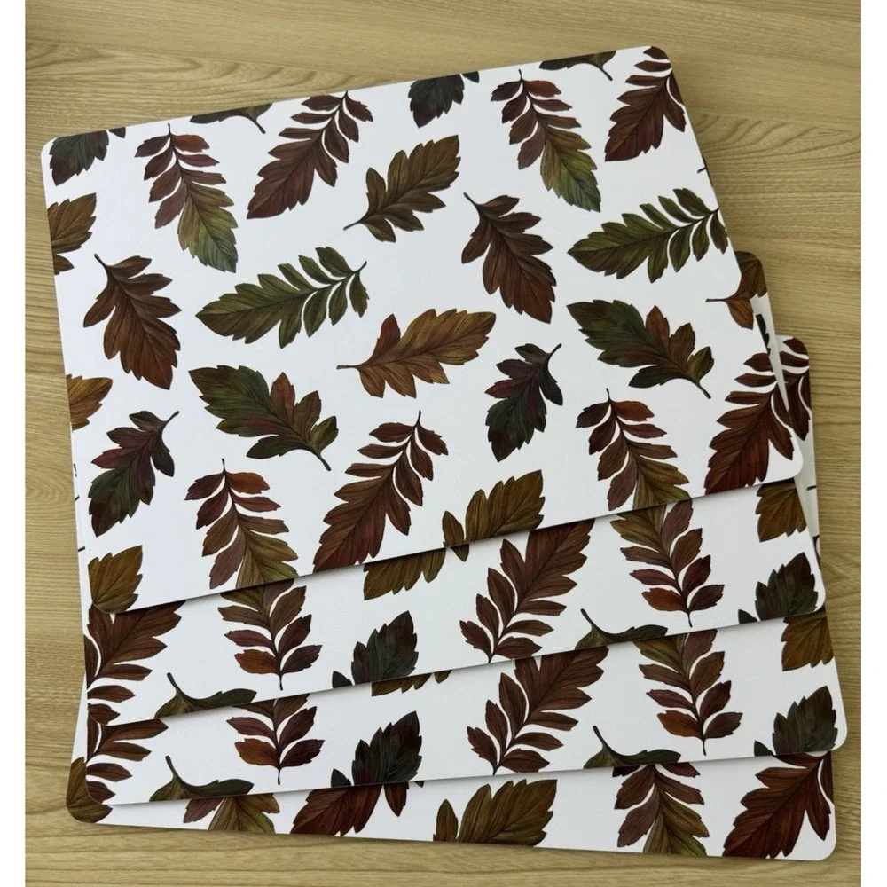 Set of 4 Fall Autumn Leaf Cork Back Placemats 16 x 12 Harvest Table Decor
